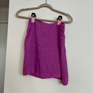 Purple button mini skirt